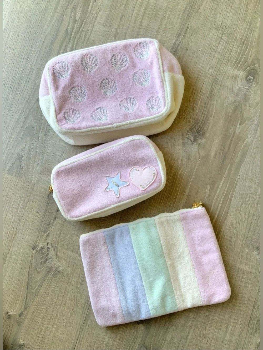 Stoney Clover Lane Terry Cloth Small Pouch w/ Patches OS